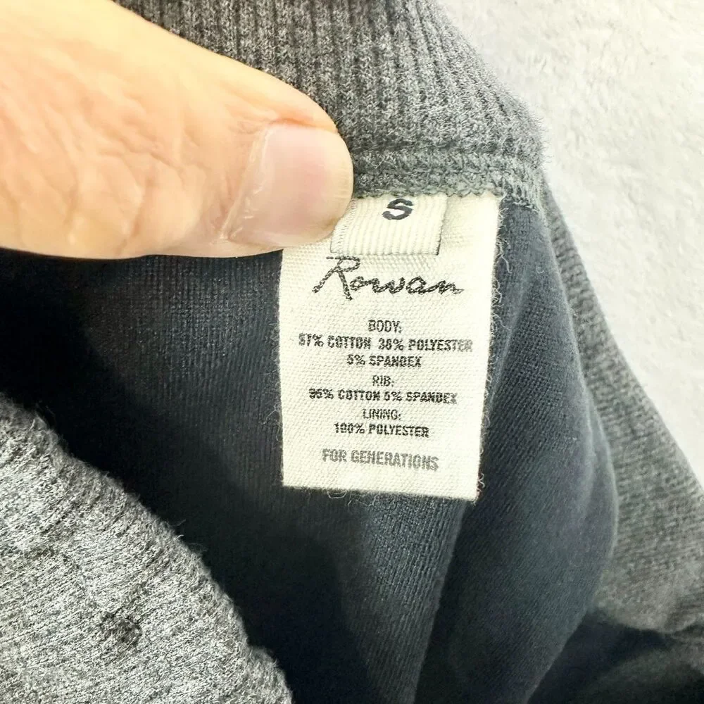 Rowan Robbie Relaxed Drawstring Felfted Pants Size Small NWT Faded Black Melange - Picture 6 of 7